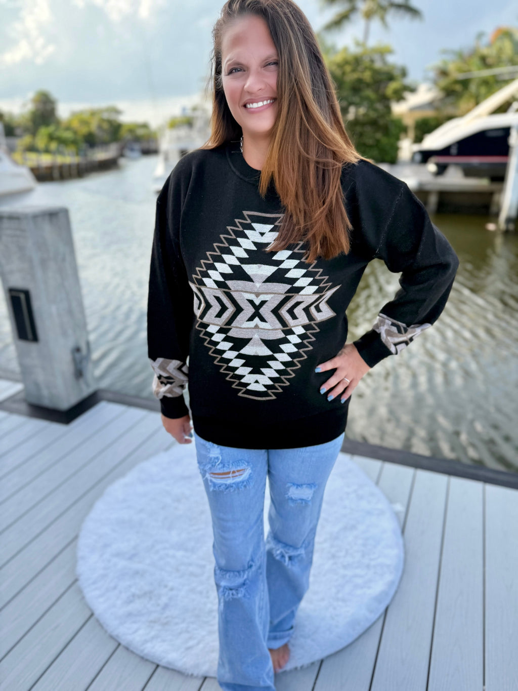 Night Aztec Sweater by Sterling Kreek - BFF Here