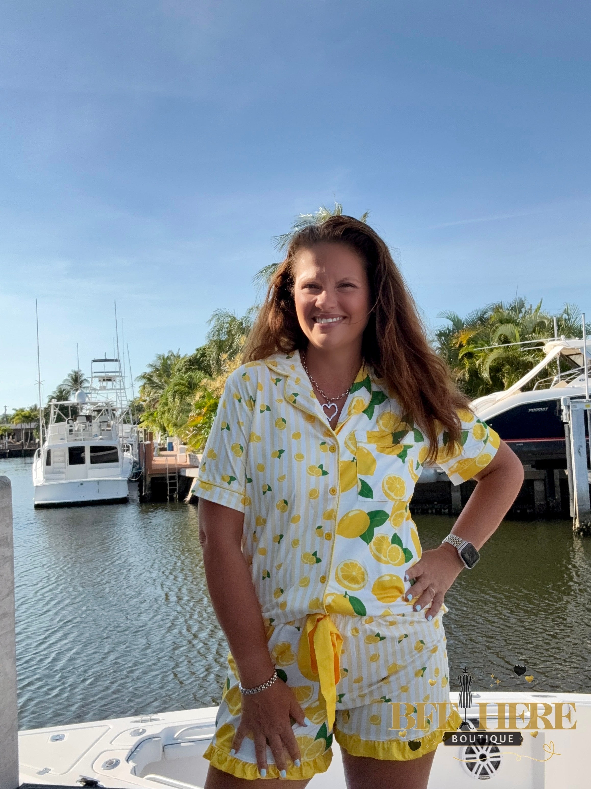 Lemon Drop Ruffle Pajama Set by Jess Lea - BFF Here