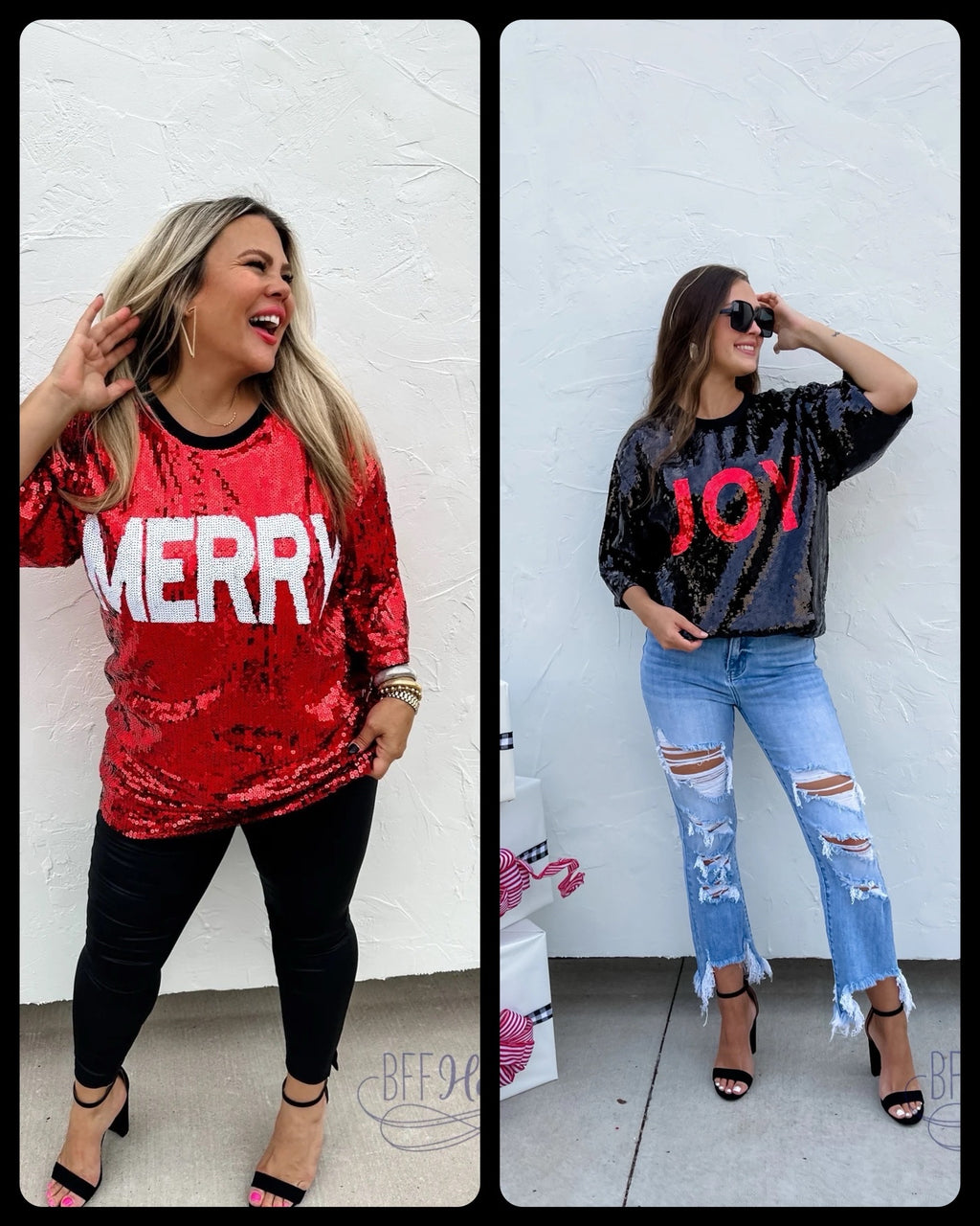 PREORDER: Merry and Bright Sequin Top / Choice of Style (Ships Beginning of December) - BFF Here