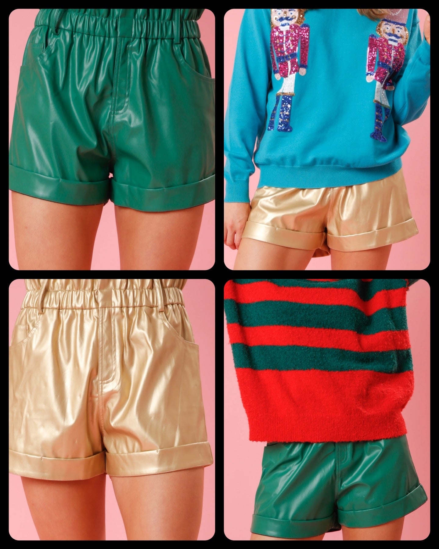 Chic Faux Leather Paper Bag Shorts: Elevate Your Style / Choice of Color - BFF Here