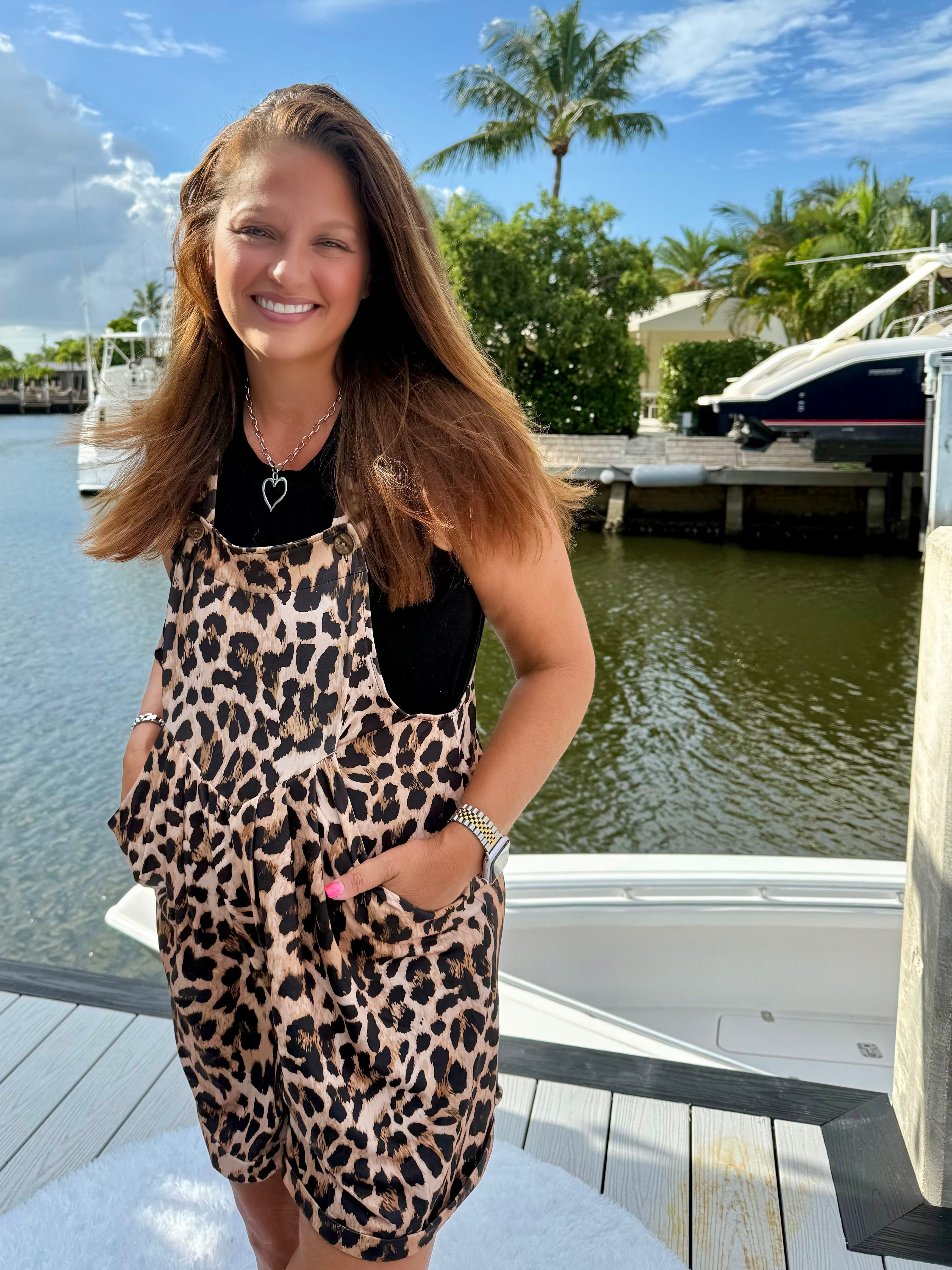 Everyday Overall Shorts - Leopard by Jess Lea - BFF Here