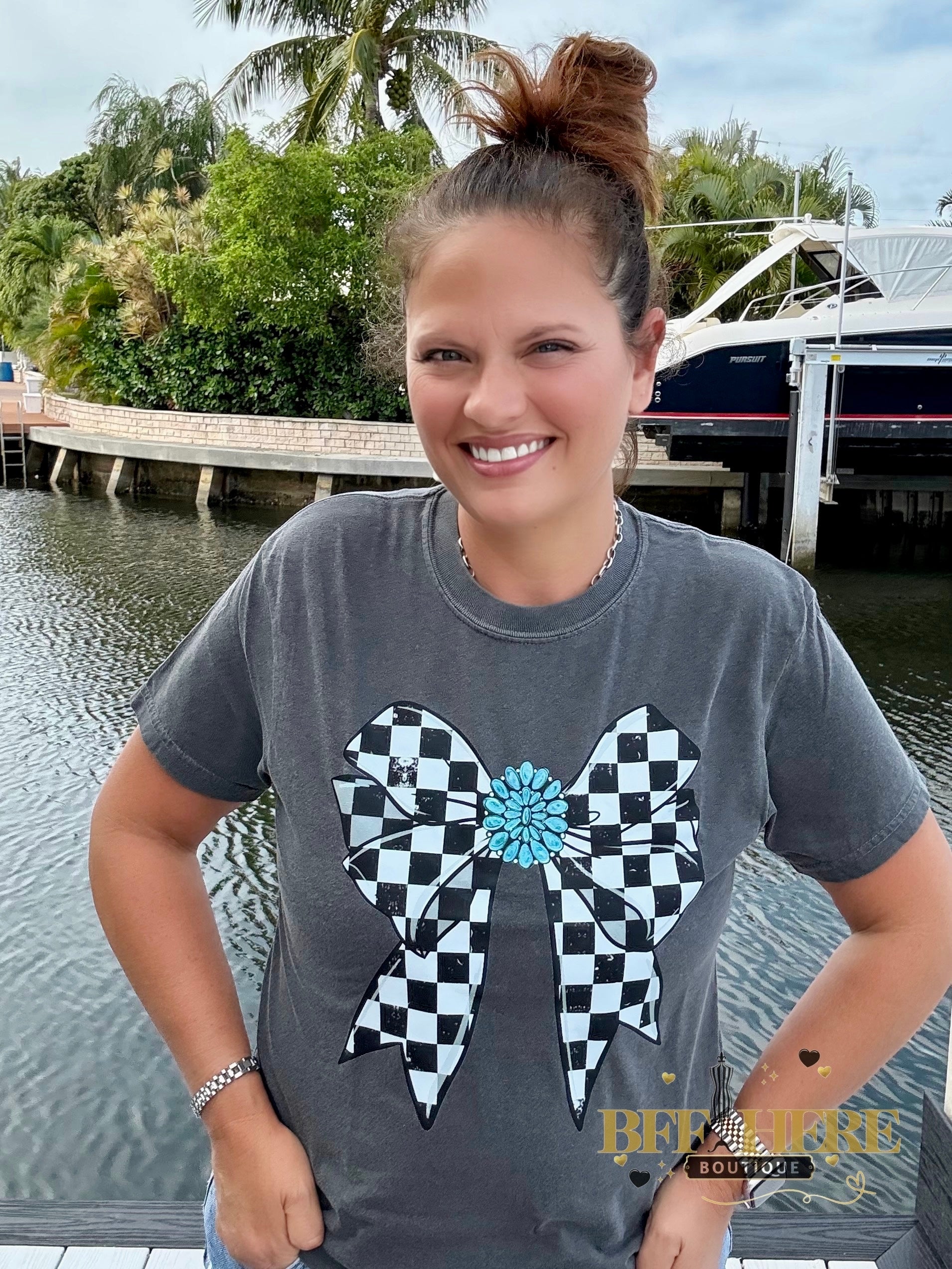 Rodeo Rebel Bow Tee - BFF Here