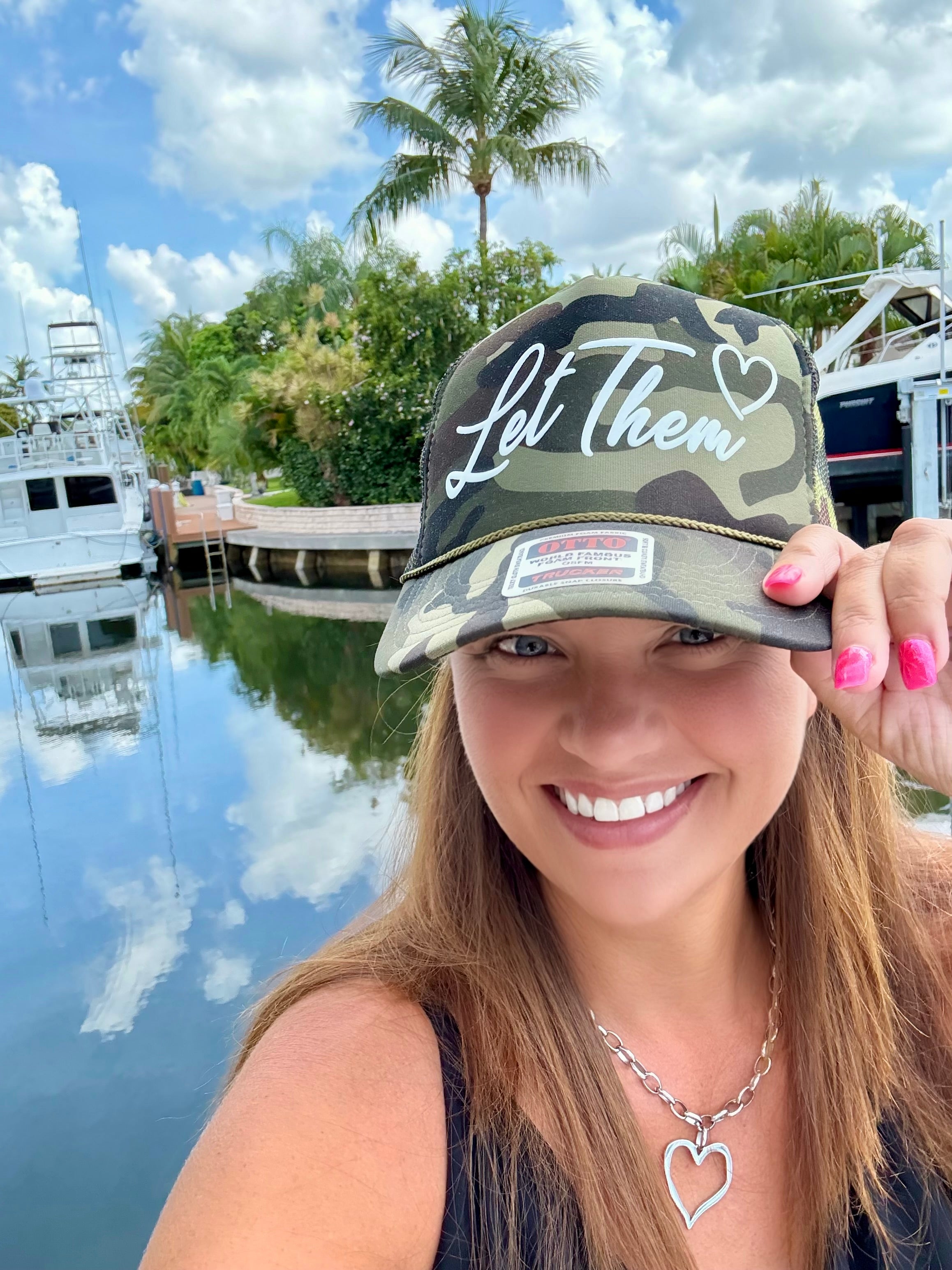 Let Them Puff Camo Trucker Hat - BFF Here
