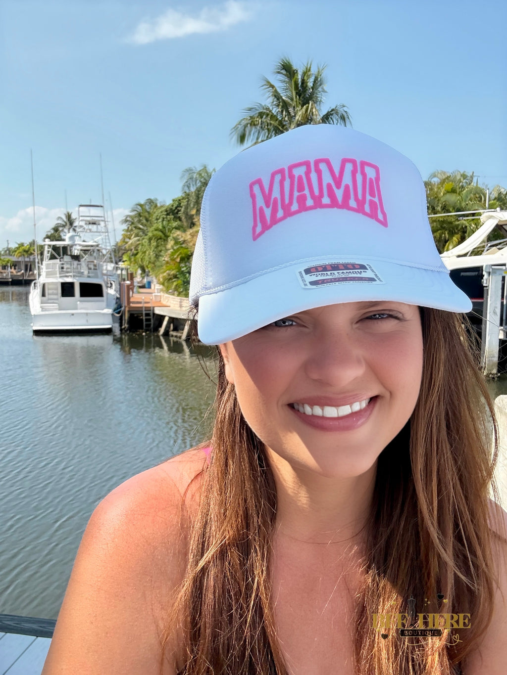Mama Puff White Trucker Cap - BFF Here