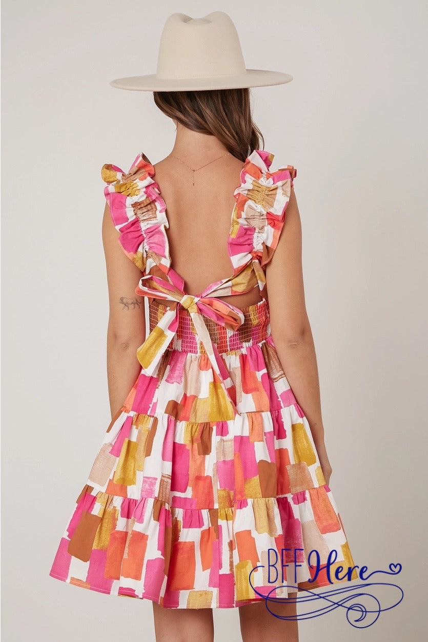 PREORDER : Breezy Elegance: Brushed Print Poplin Dress (Ships End of February) - BFF Here