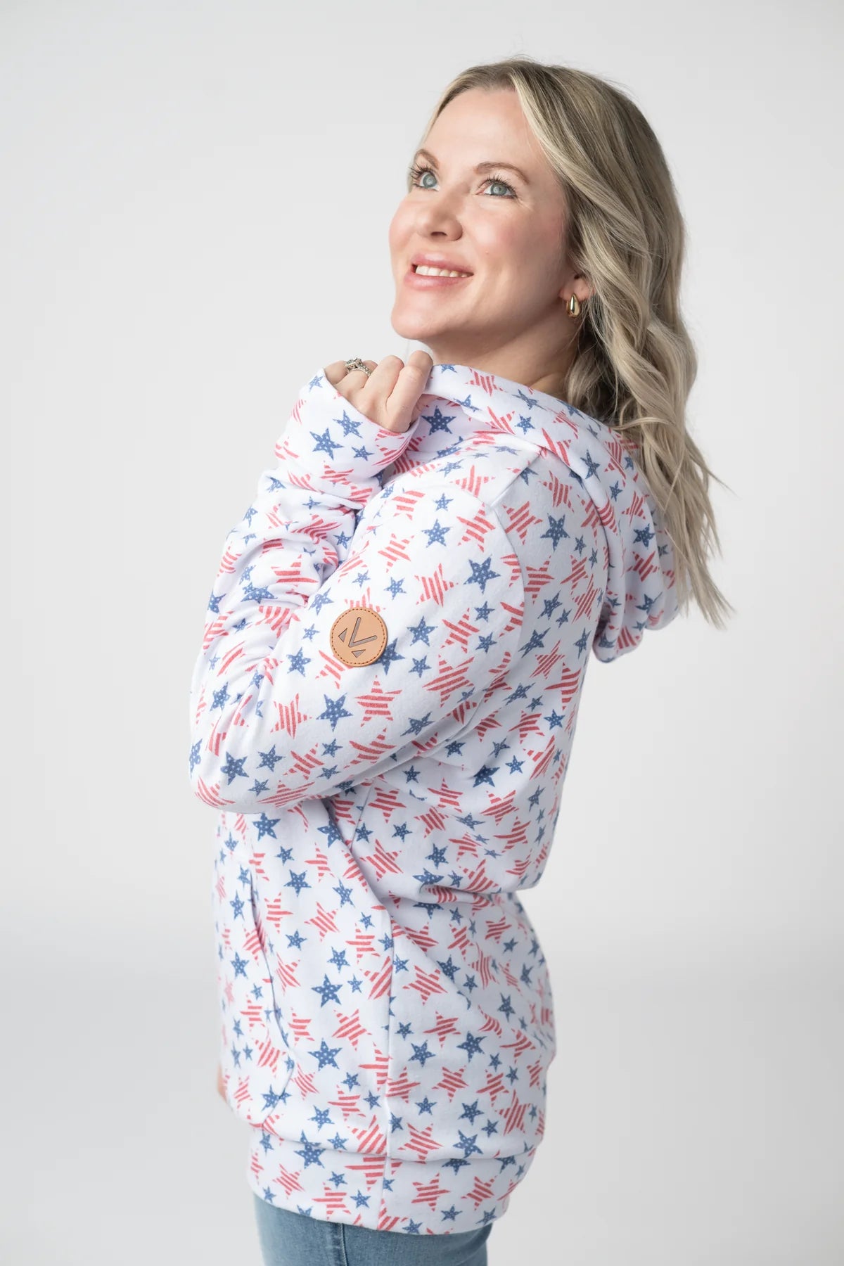 Hailey Pullover Hoodie / American Stars and Stripes by Michelle Mae - BFF Here