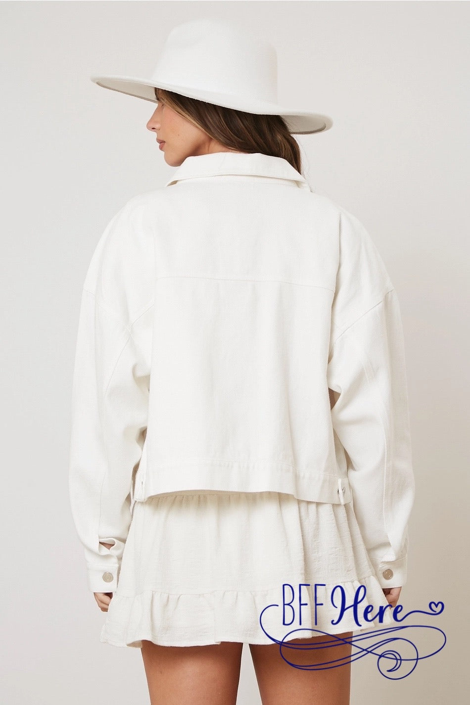 PREORDER: Sparkling I Do's: Bride Rhinestone Denim Jacket (Ships End of January) - BFF Here