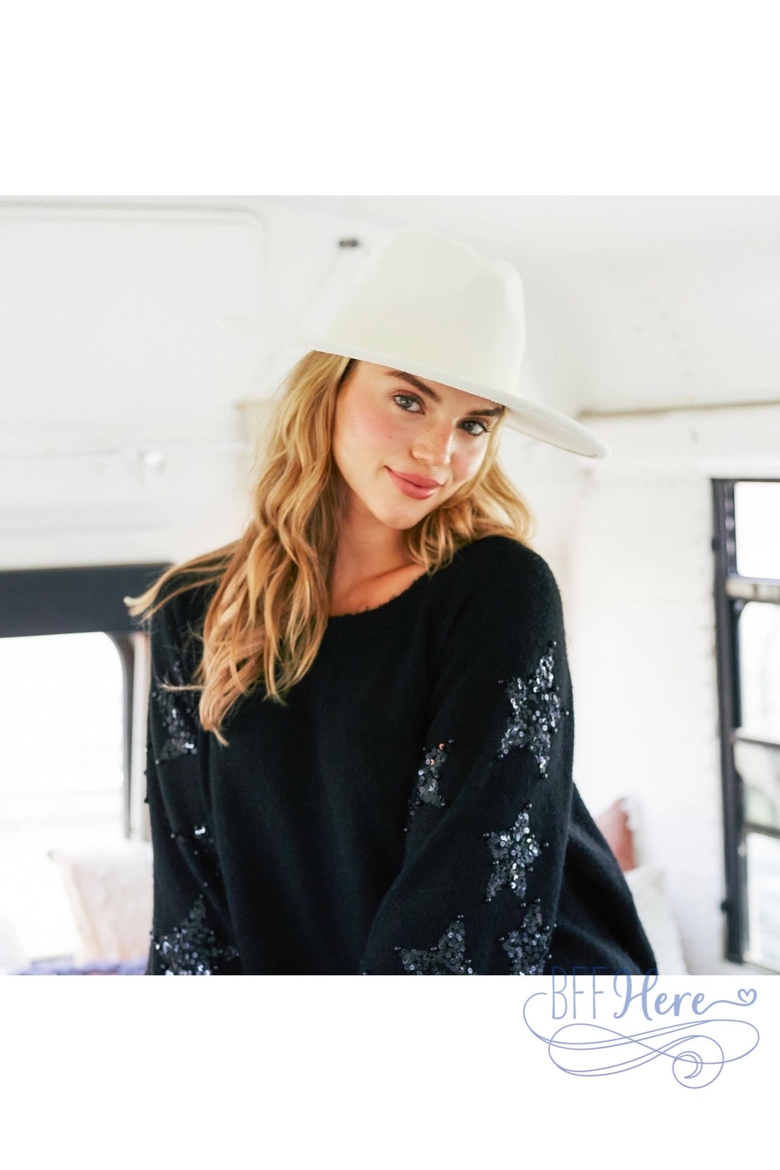 PREORDER: Starry Night: Sequin-Embellished Sleeve Sweater (Ships Middle of November) - BFF Here