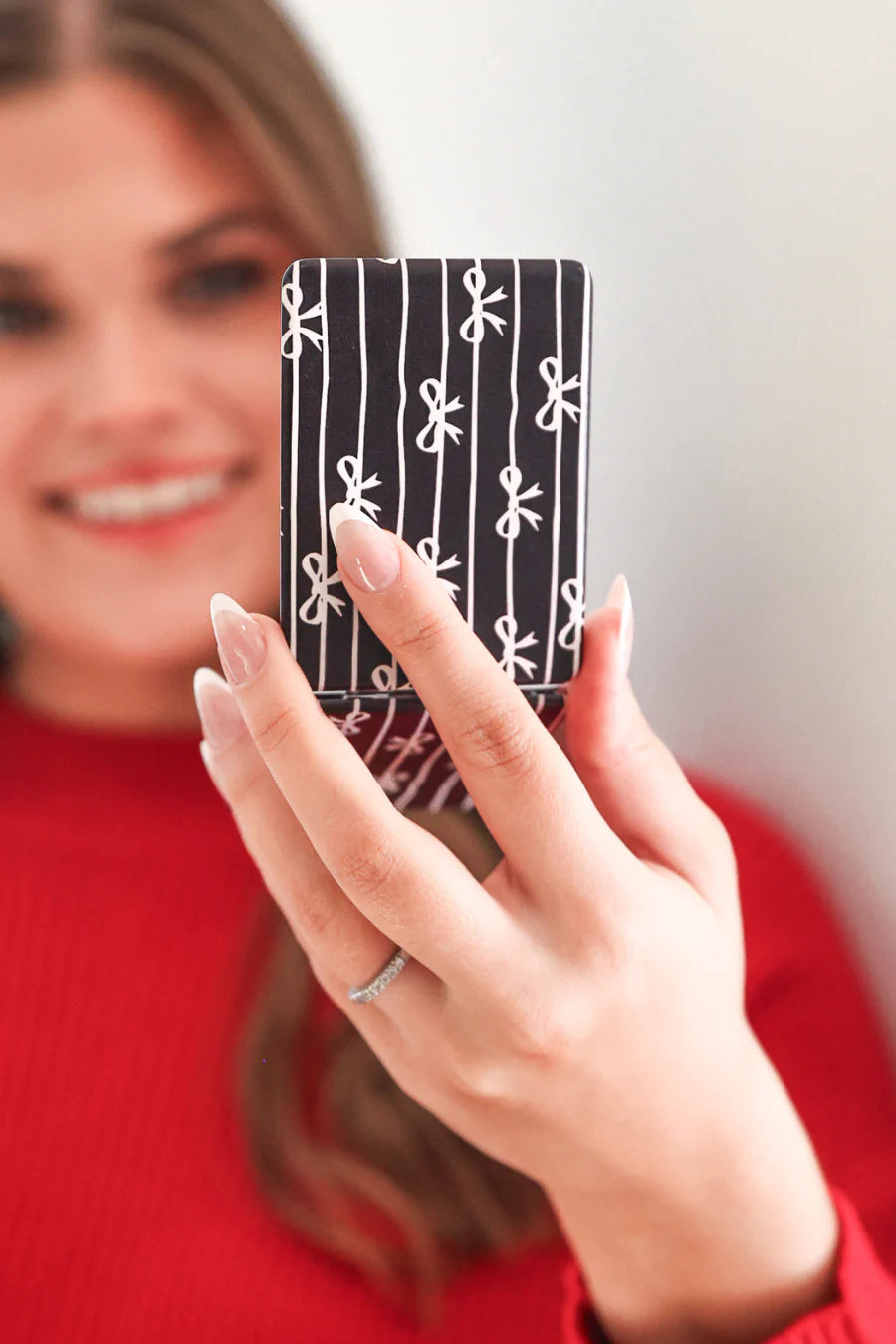 Bows and Stripes Compact Mirror by Jess Lea