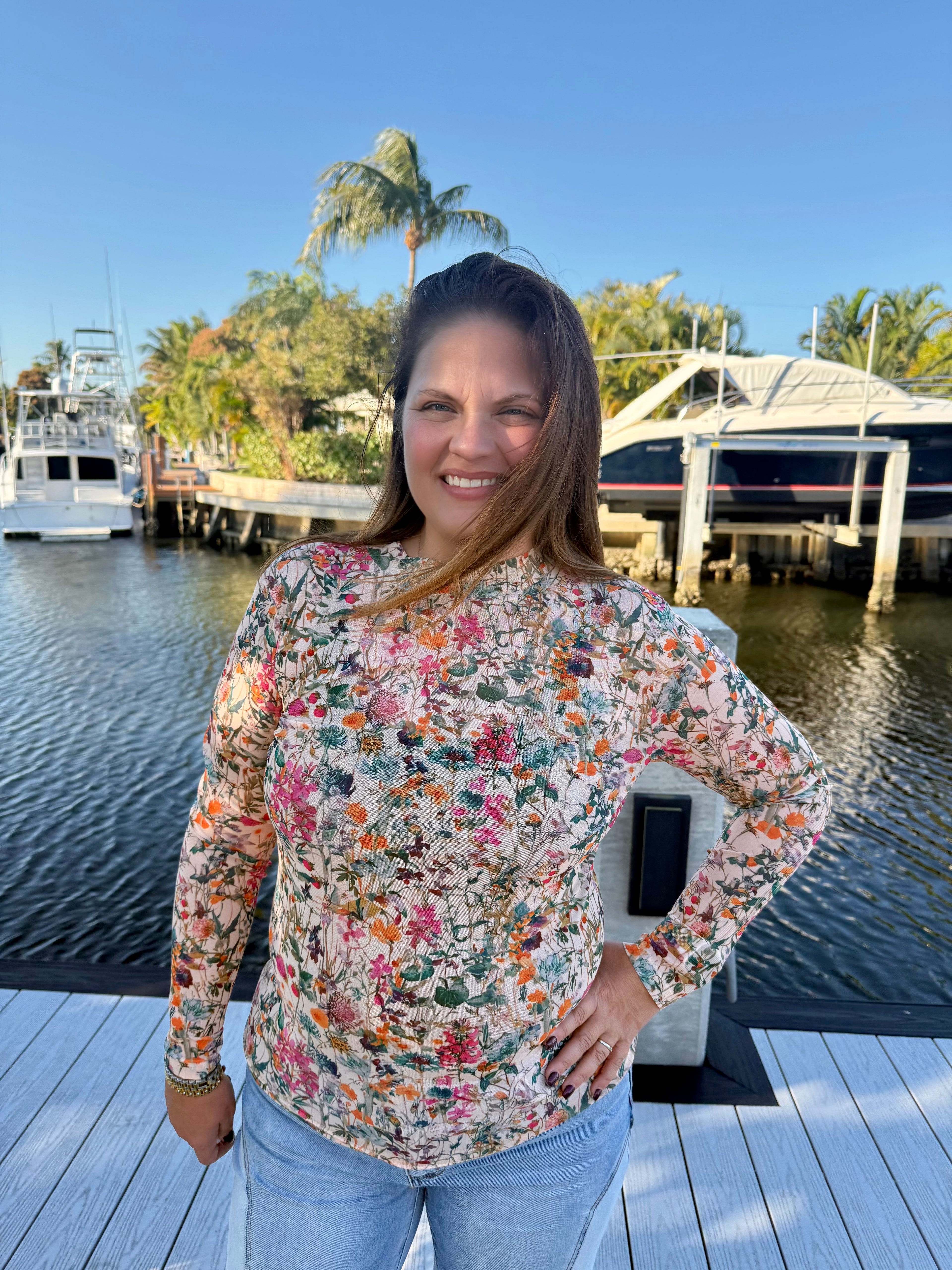 Fields of Floral Mesh Top by Sterling Kreek - BFF Here