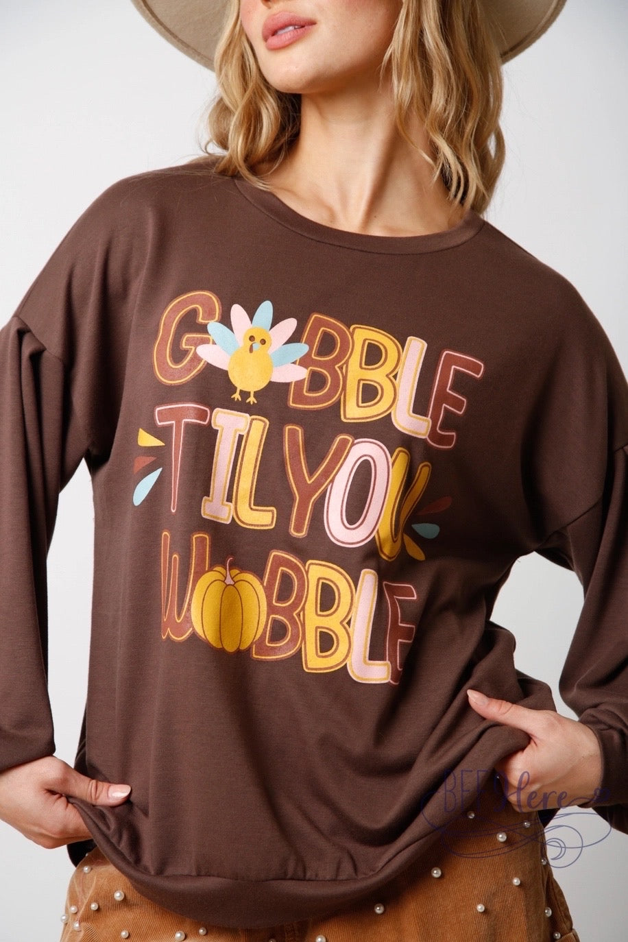 Gobble Til You Wobble: The Perfect Thanksgiving Sweatshirt for Foodies and Fashionistas - BFF Here