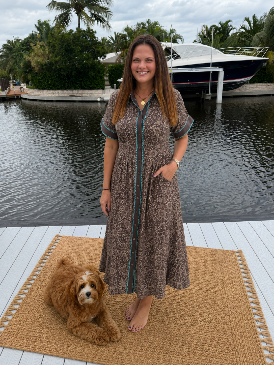 Saddle Kreek Buckstitch Dress by Sterling Kreek (Ships in 1 week)