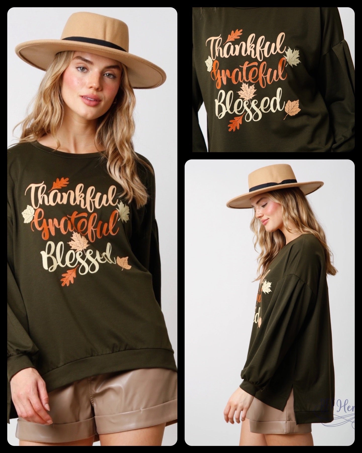 PREORDER-Thankful, Grateful, Blessed: The Sweatshirt That Captures the Spirit of the Season
 (Ships End of September ) - BFF Here