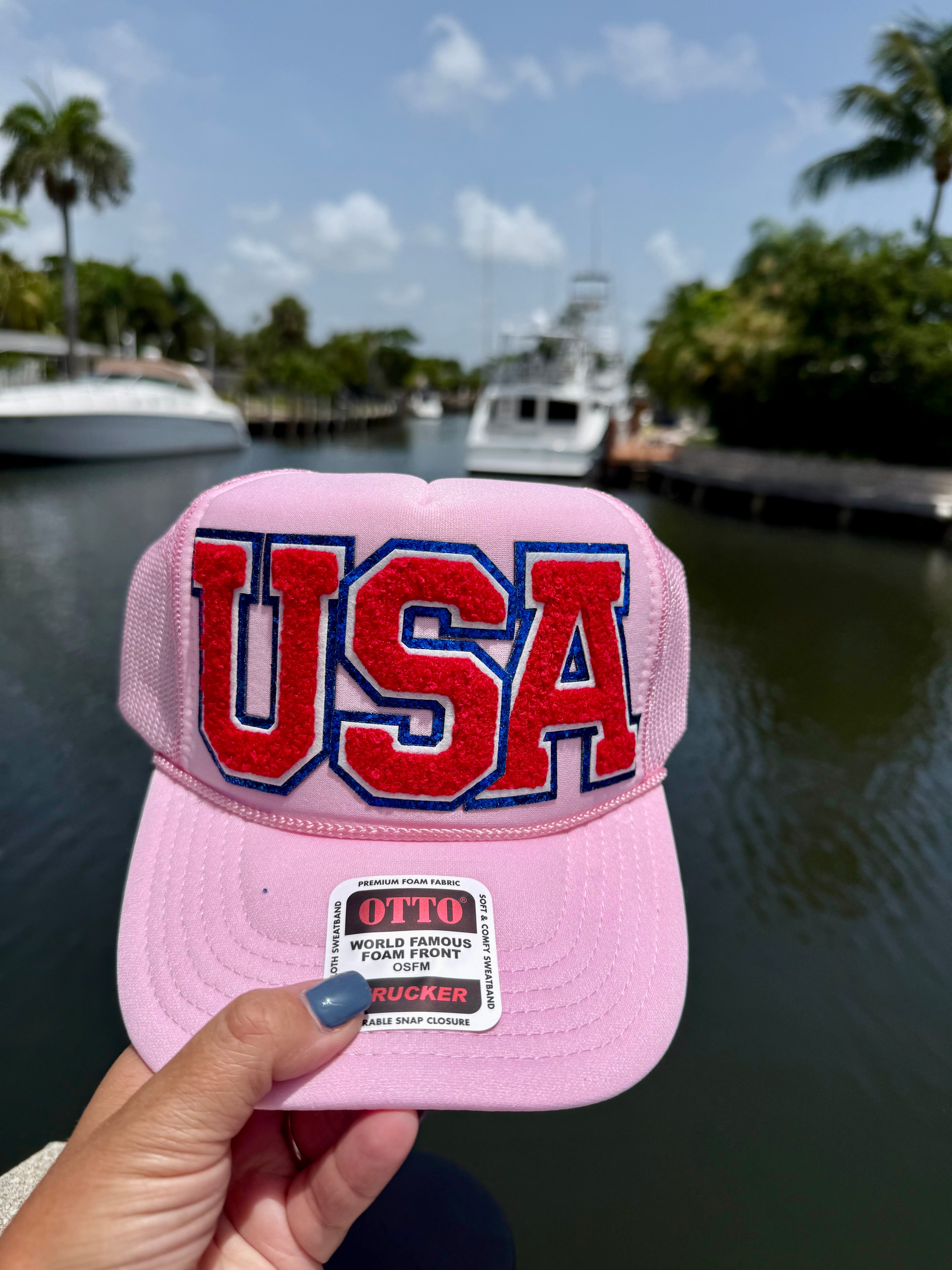 USA Patch Trucker Hat - BFF Here