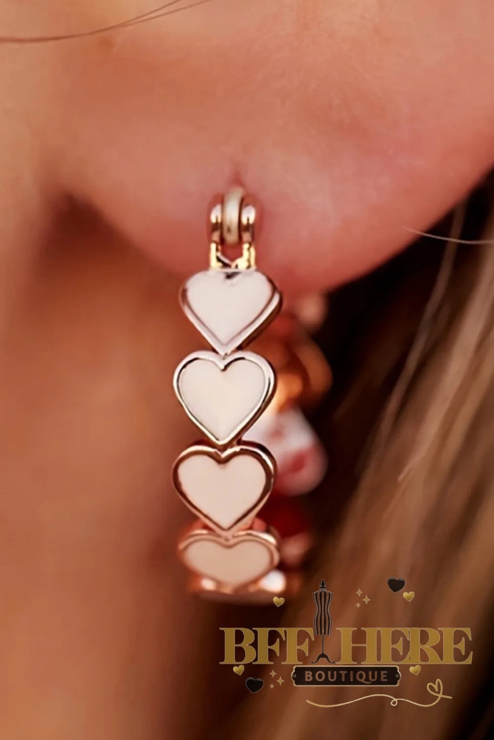 Sweetheart Heart Hoop Earrings - BFF Here