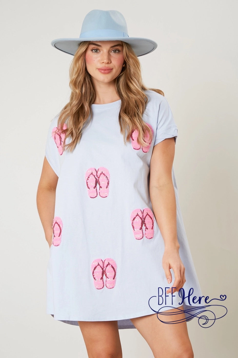 PREORDER: Flip-Flop Fantasy: Sequin-Adorned Mini Dress (Ships End of January) - BFF Here