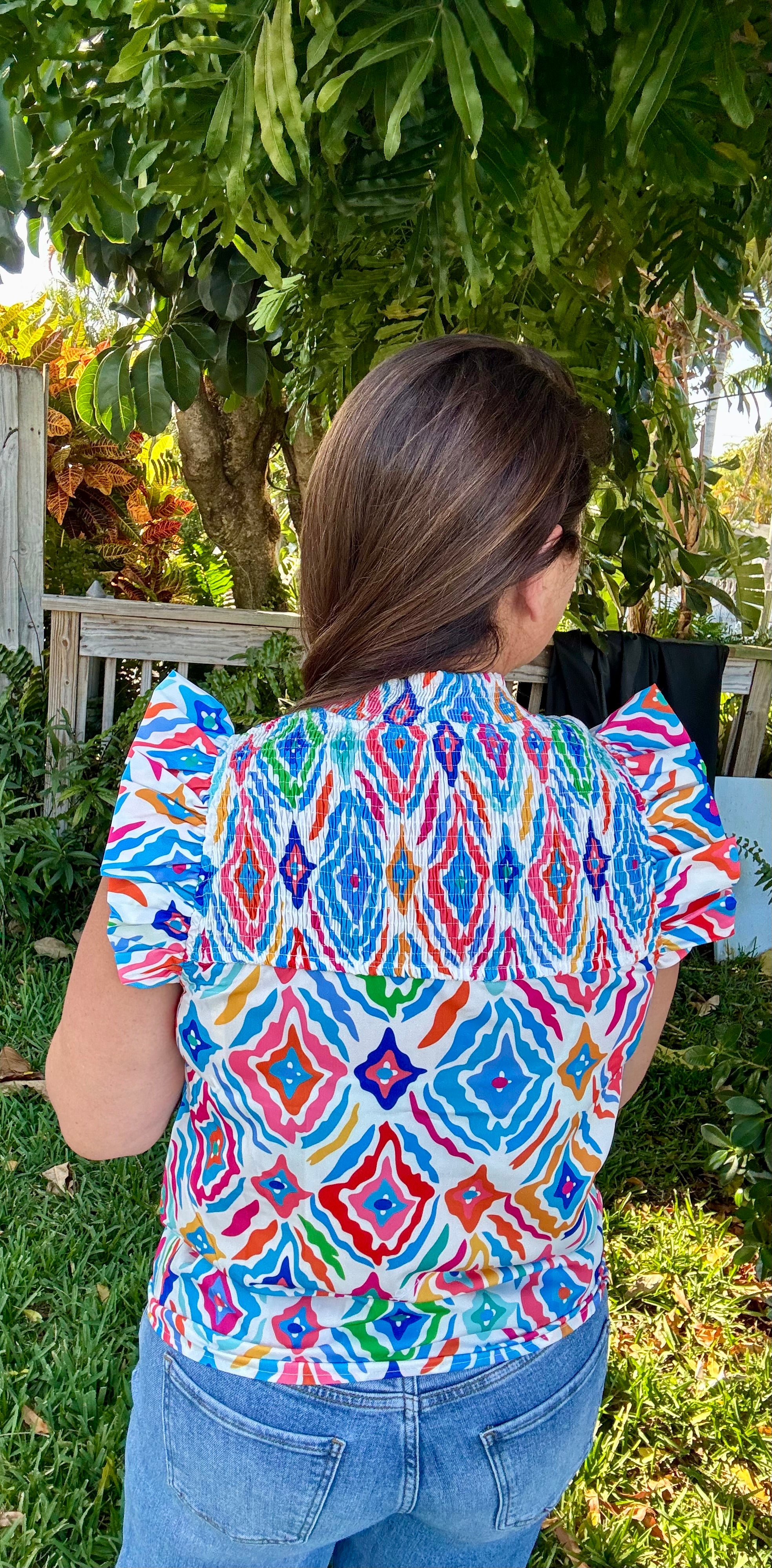 Color Splash Smocked Top - BFF Here