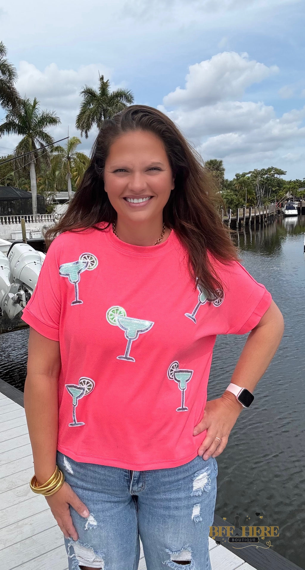 Margaritaville Sequin Patch Top by Jess Lea - BFF Here