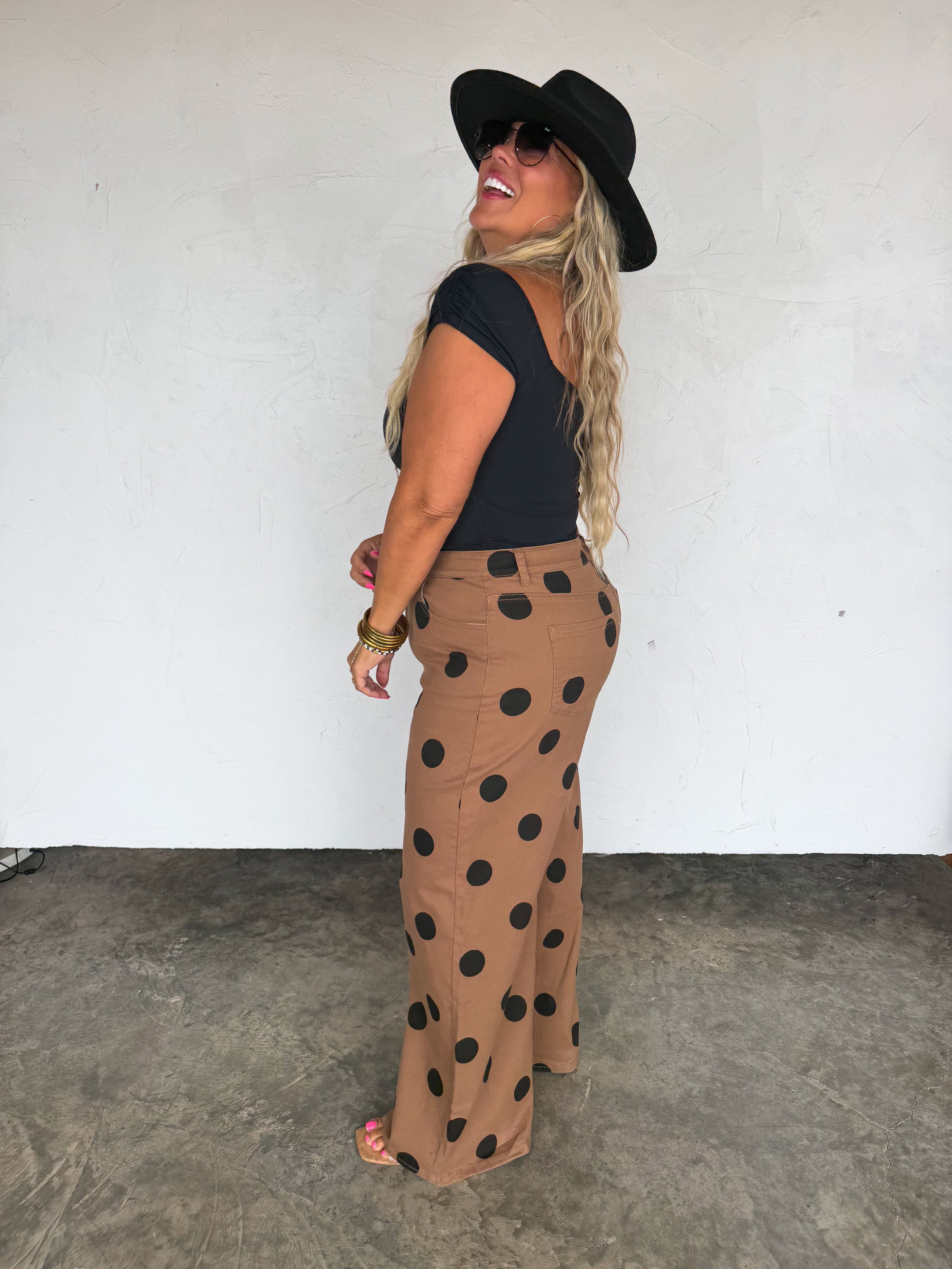 PREORDER: Mocha Dot Denim Jeans by Blakeley (ETA: September)
