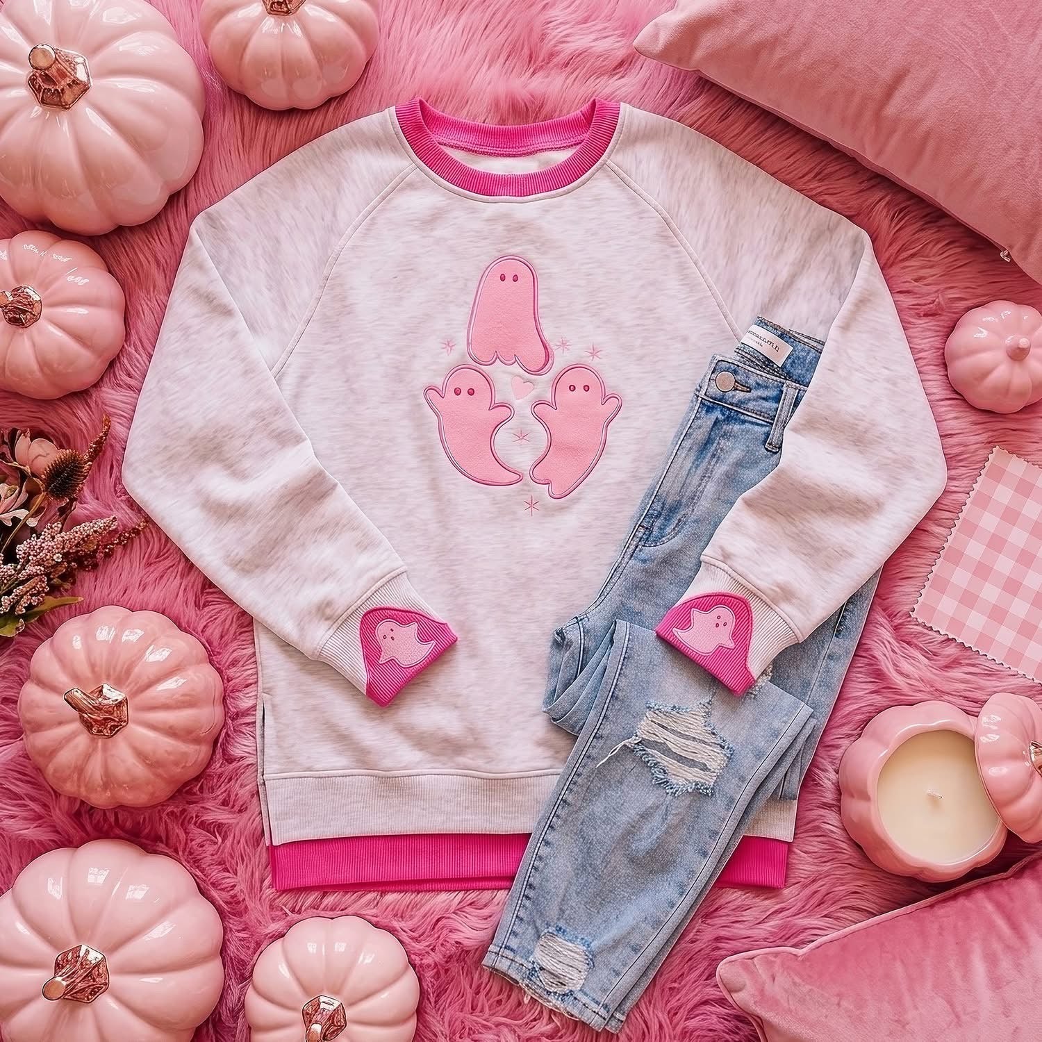 PREORDER: Pretty Little Ghosts Layerpop™ Double Cuffs Sweatshirt by JadyK (ETA: September)
