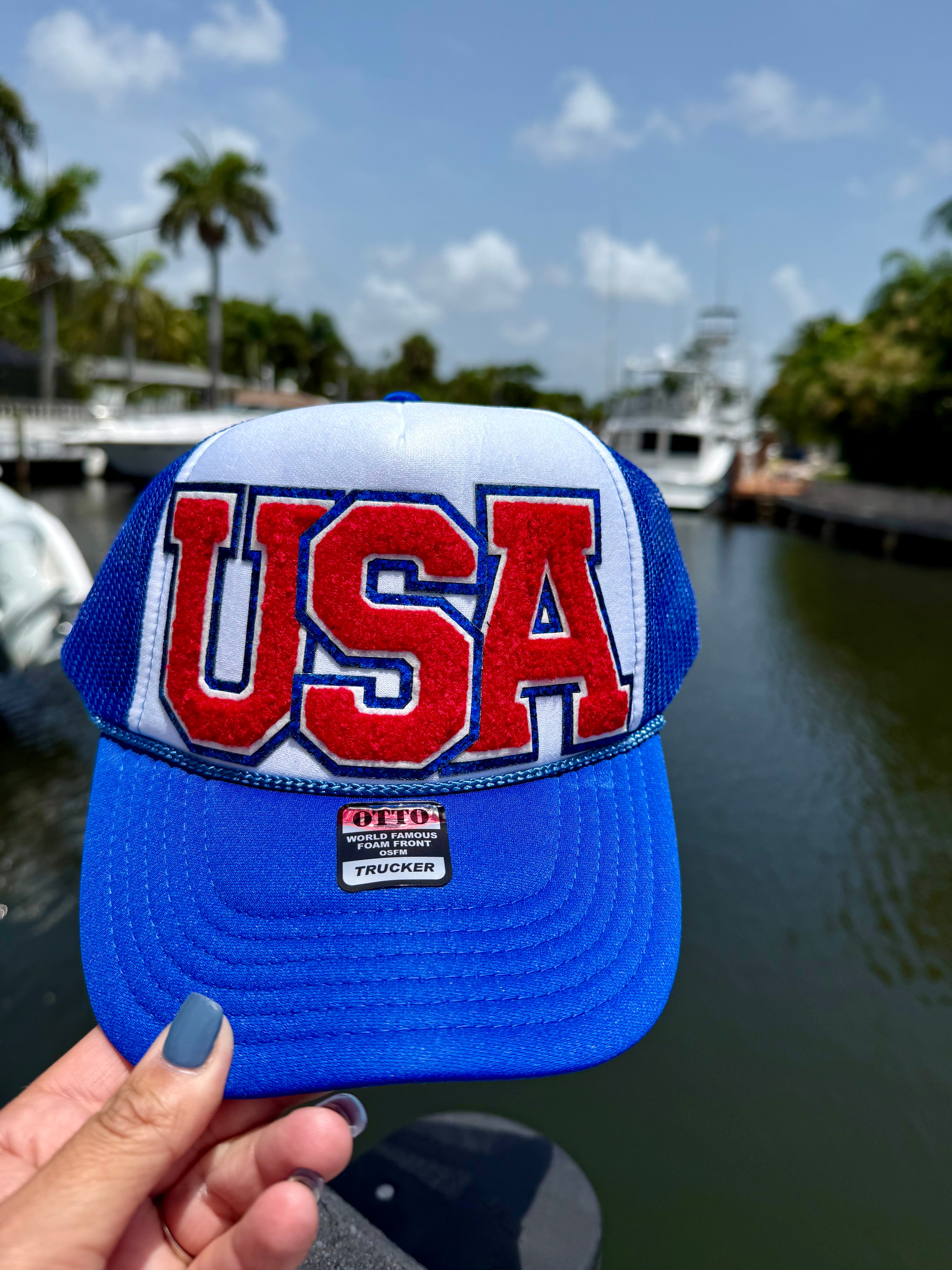 USA Patch Trucker Hat - BFF Here