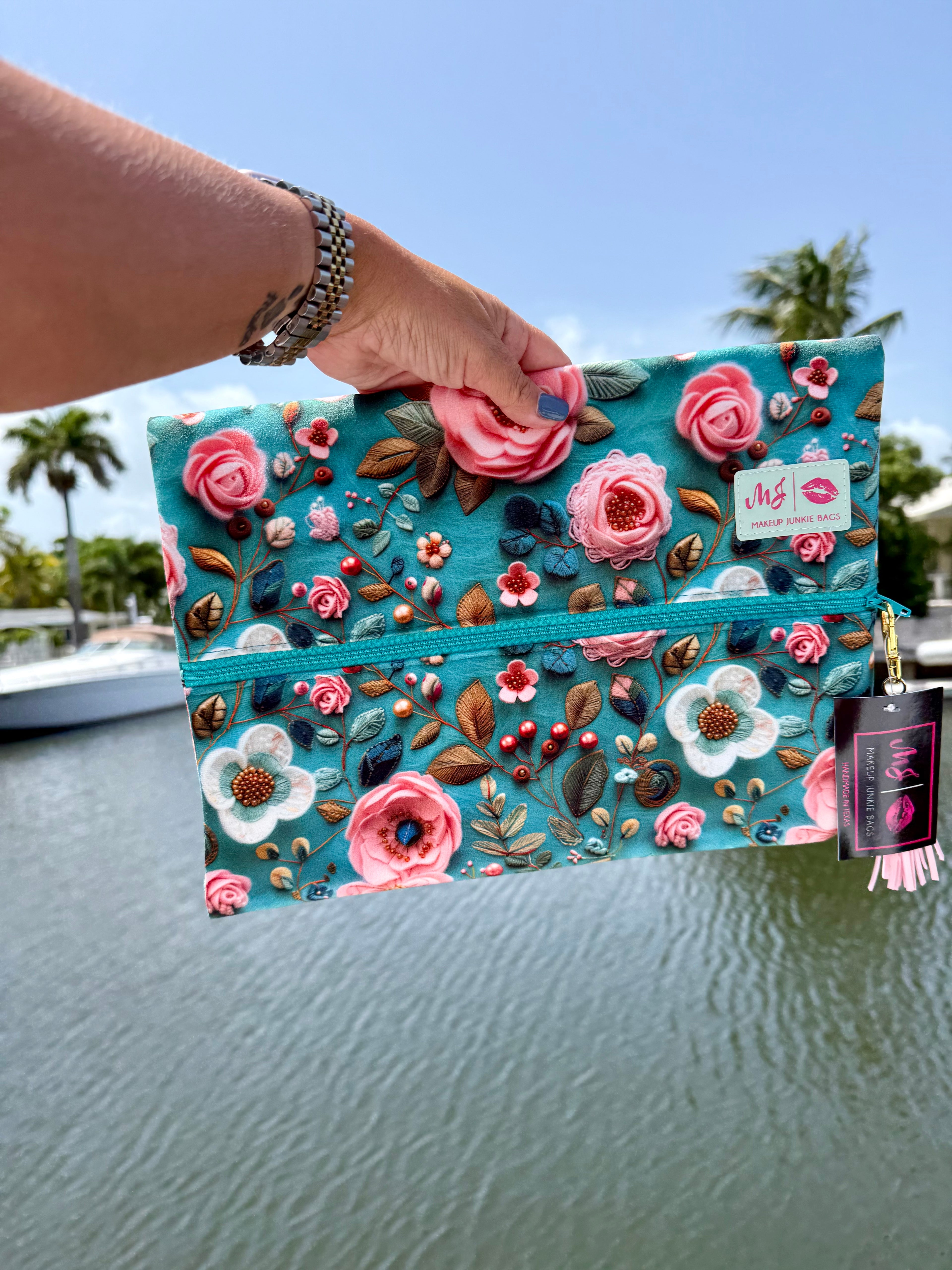 Teal Bloom by Makeup Junkie Bag - BFF Here