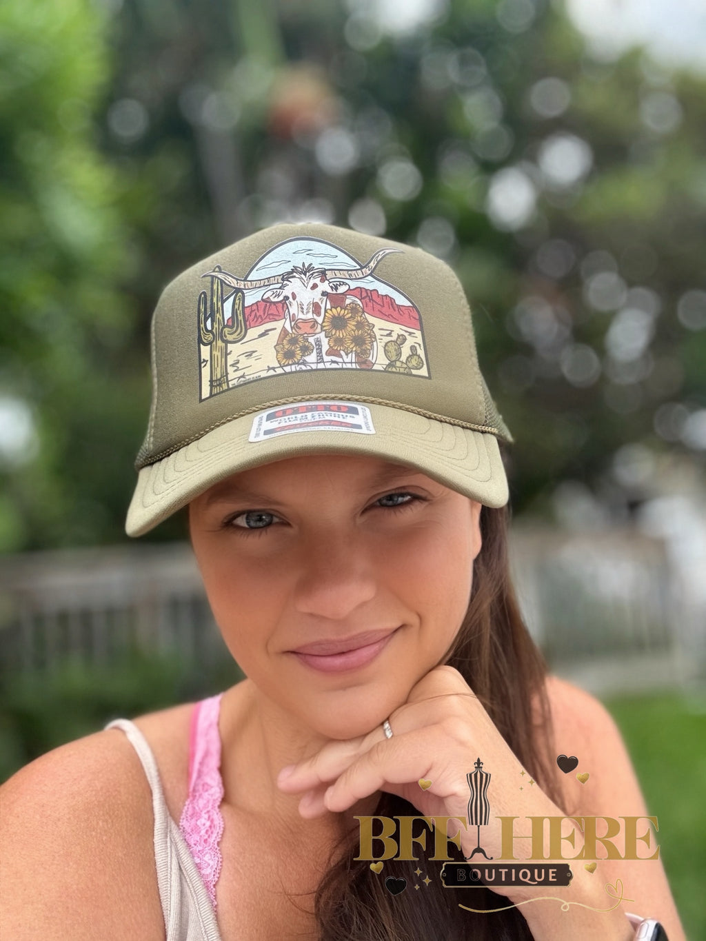 Desert Sun Longhorn Trucker Hat - BFF Here