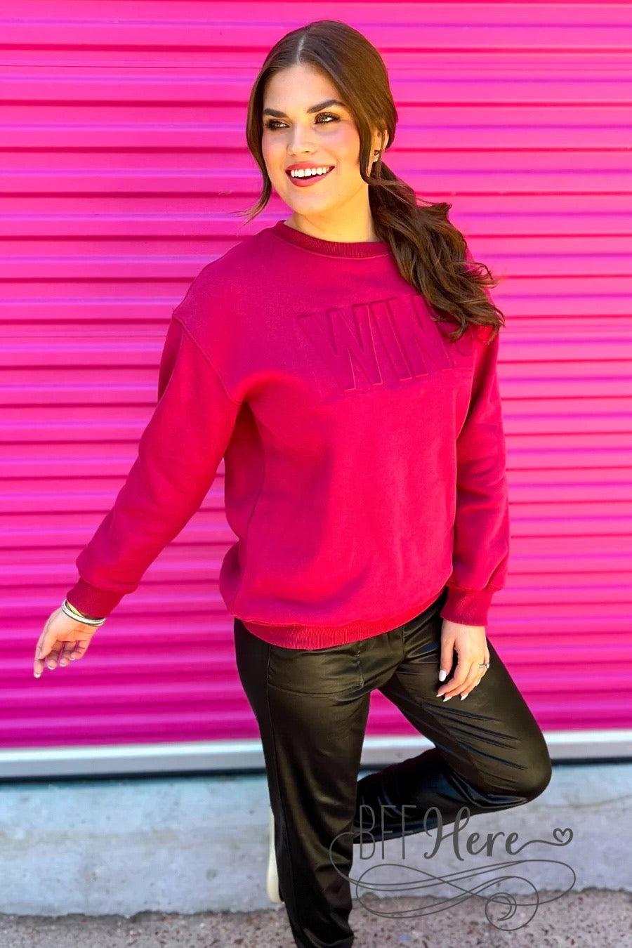 Wine Embossed Sweatshirt by Jess Lea - BFF Here