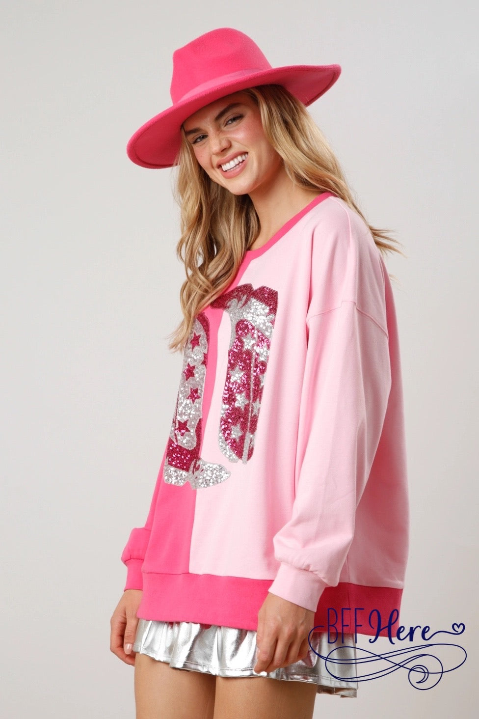 Western Harmony: Colorblock Cowboy Boot Top / Choice of Color (Pink Ships Beginning of January) - BFF Here