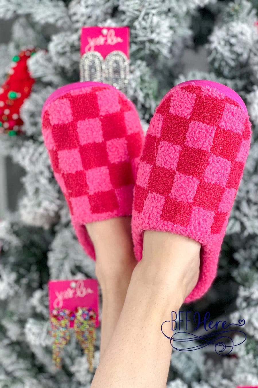 Checked Out Checkered Slippers - BFF Here