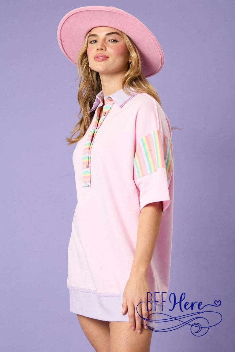 PREORDER: Bold Lines, Bold Times: Contrast Stripes Dress (Ships Middle of February) - BFF Here