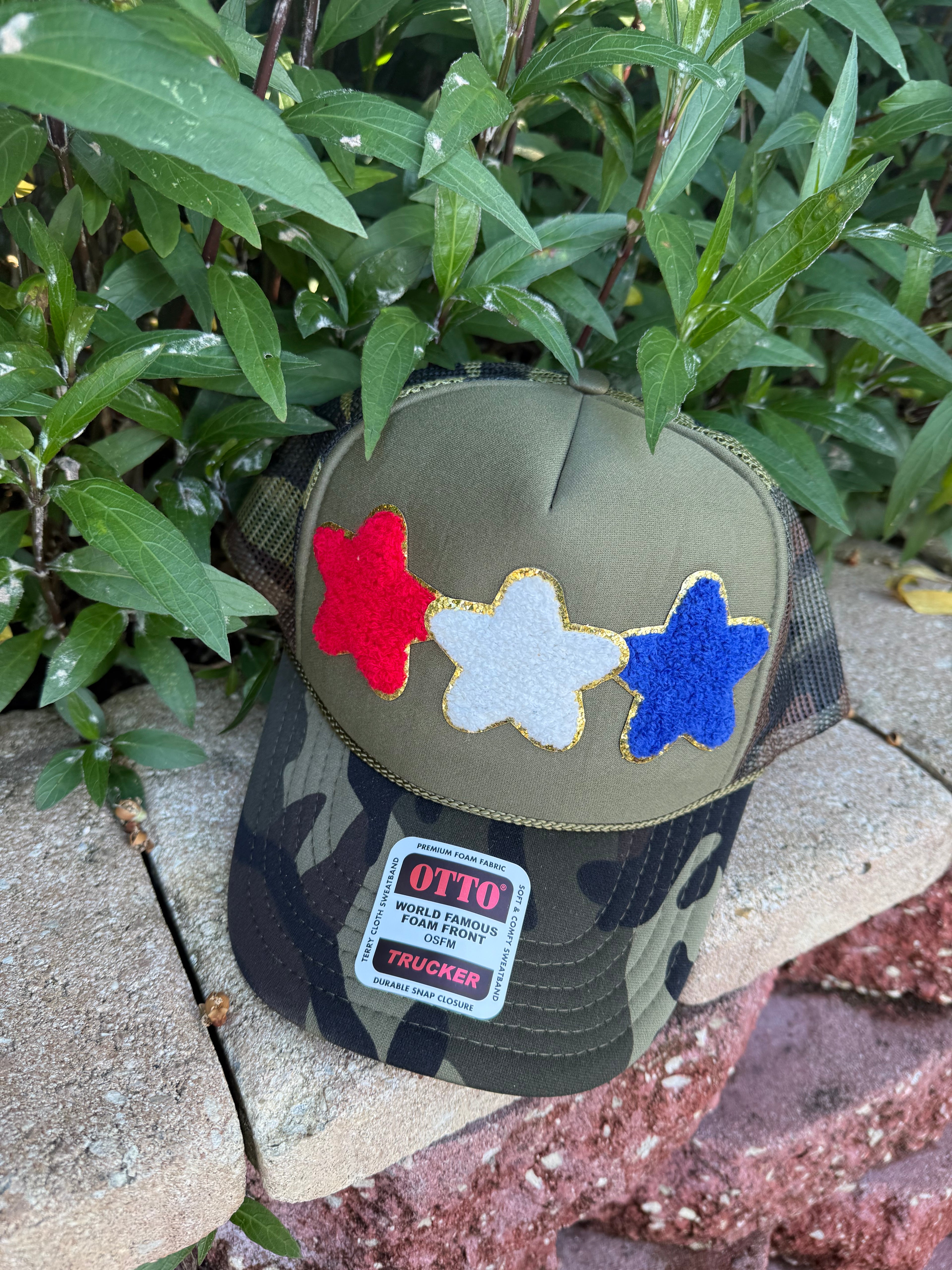Star-Spangled Camo Trucker Hat - BFF Here