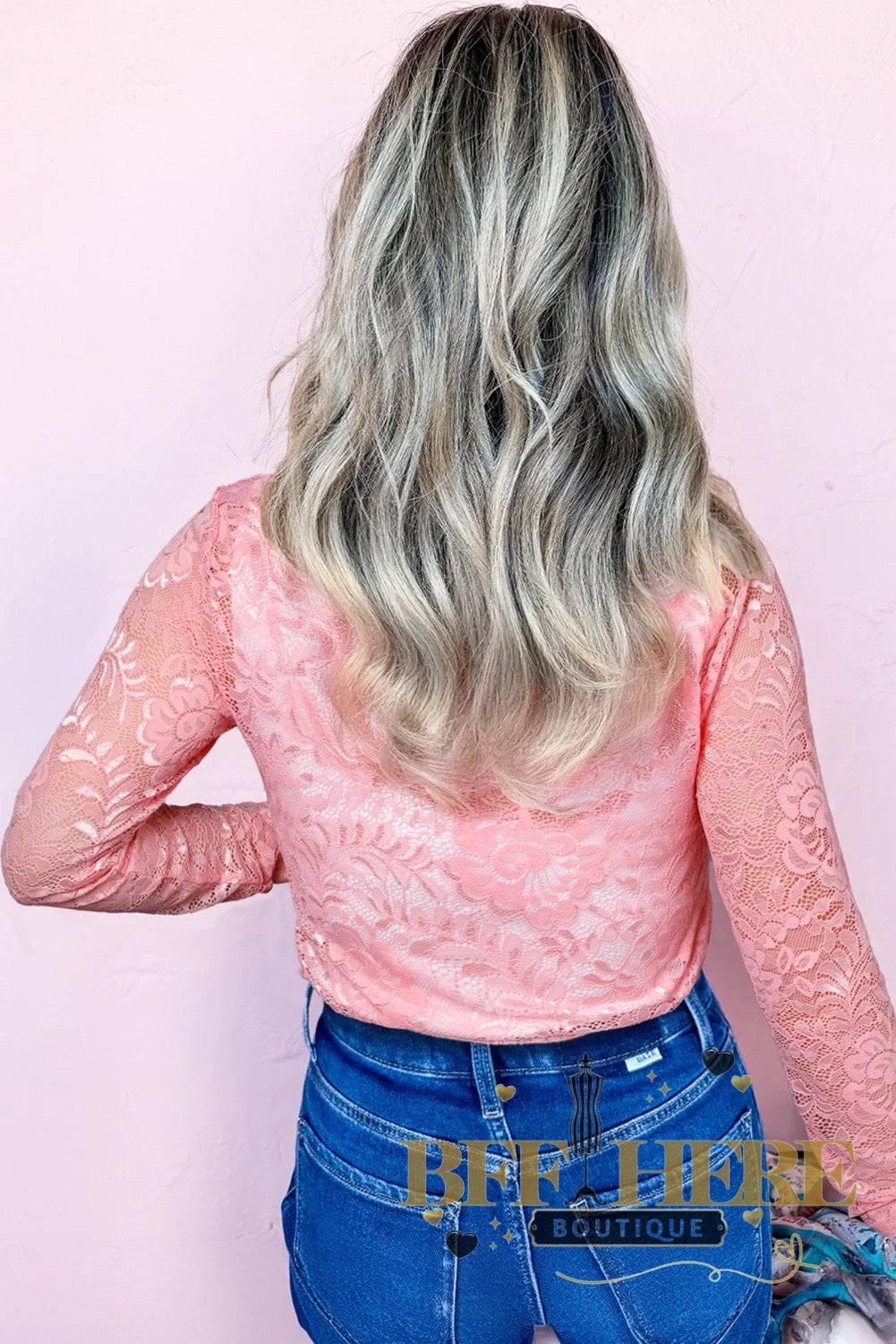 Pretty In Pink Lace Mesh Top - BFF Here