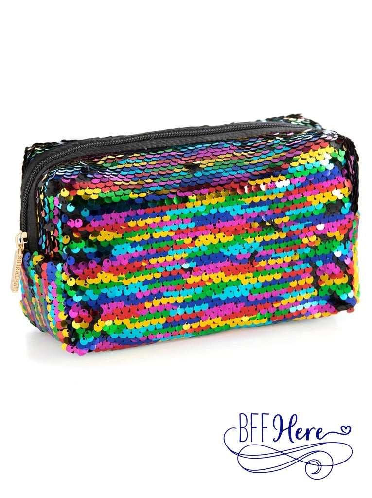 Sparkle Stash: The Bling Cosmetic Pouch / Choice of Color - BFF Here