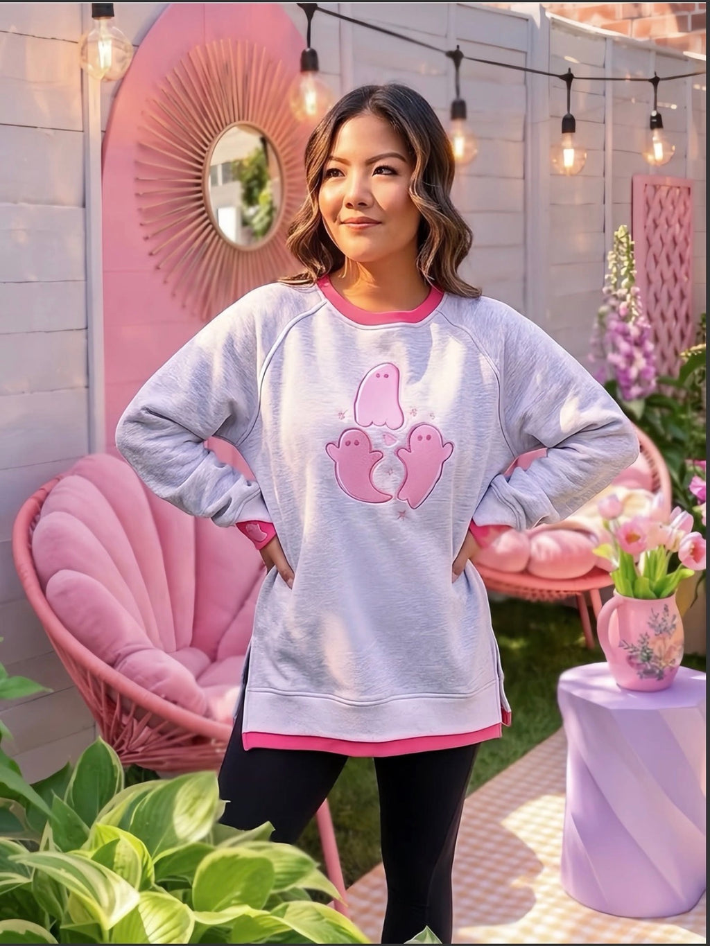 PREORDER: Pretty Little Ghosts Layerpop™ Double Cuffs Sweatshirt by JadyK (ETA: September)