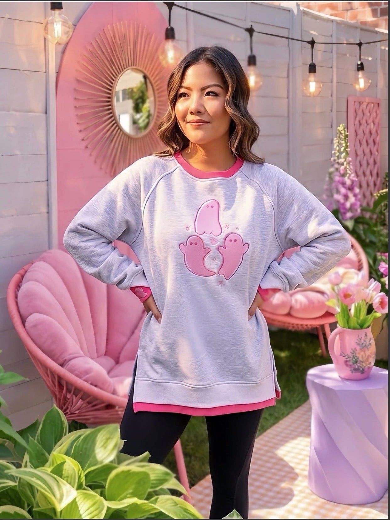 PREORDER: Pretty Little Ghosts Layerpop™ Double Cuffs Sweatshirt by JadyK (ETA: September)
