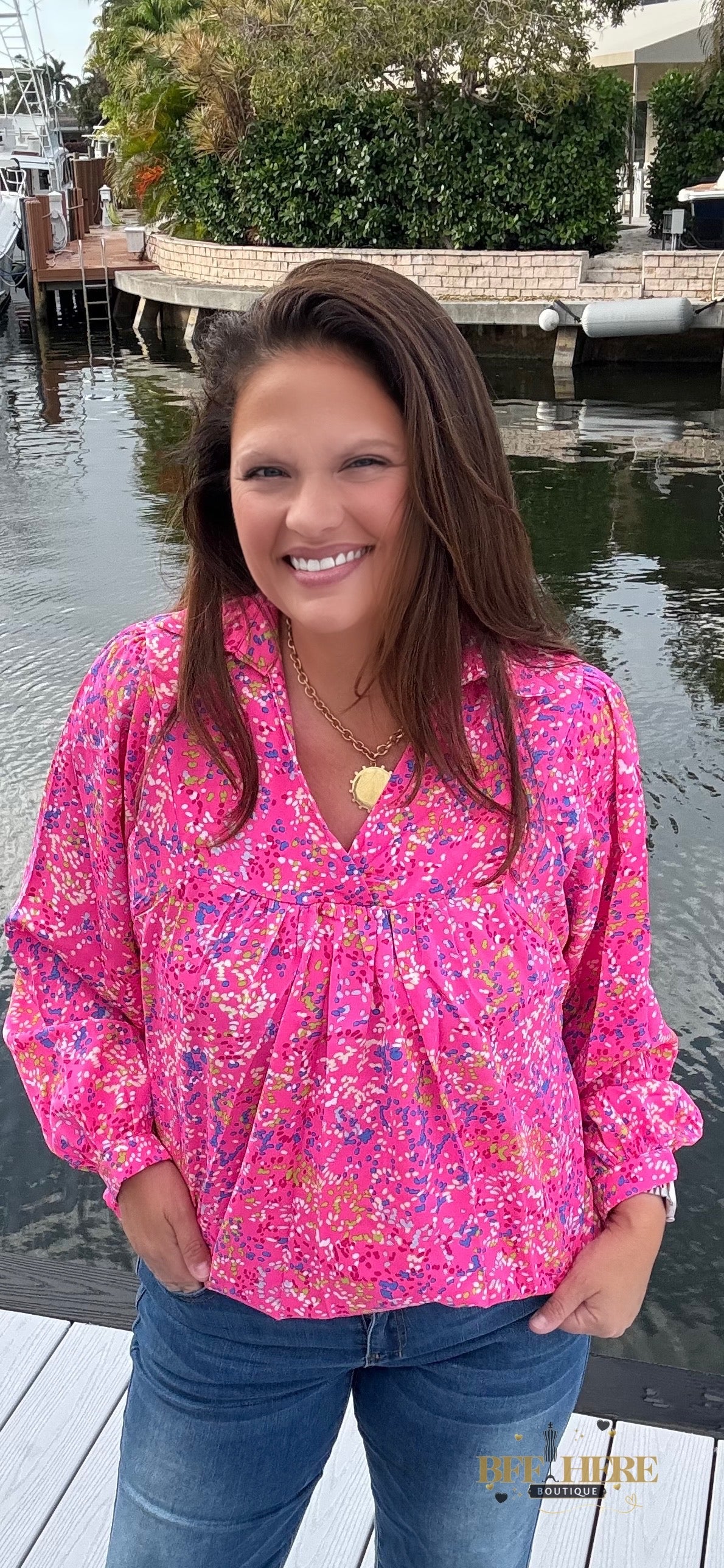 Pink Confetti Blouse - BFF Here