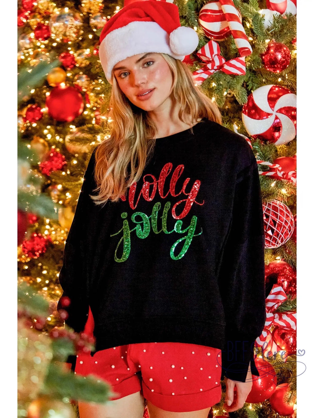 Holly Jolly Vibes: French Terry Holiday Sweatshirt / Choice of Color - BFF Here