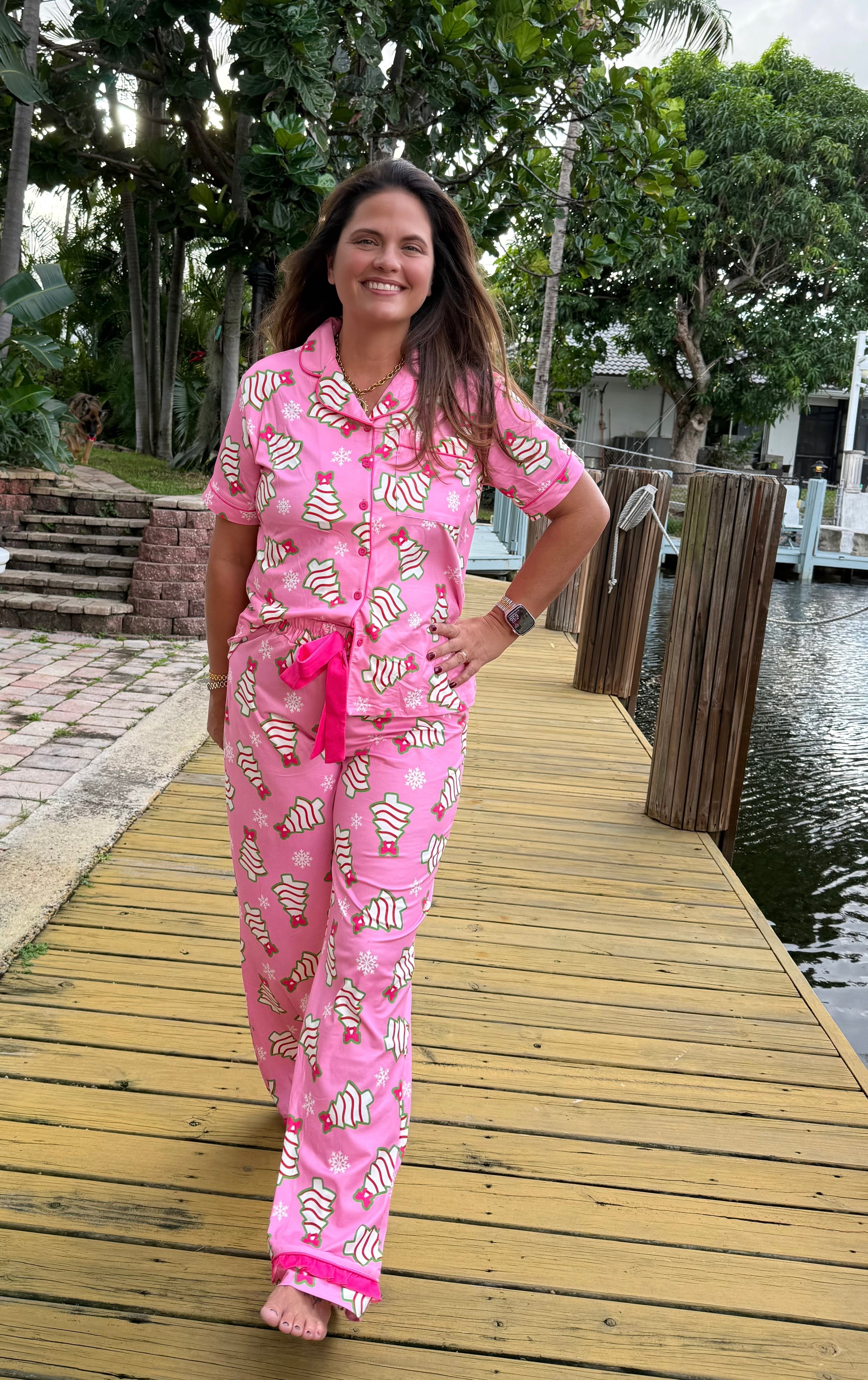 Bow Christmas Treat Ruffle Pajama Set by Jess Lea - BFF Here