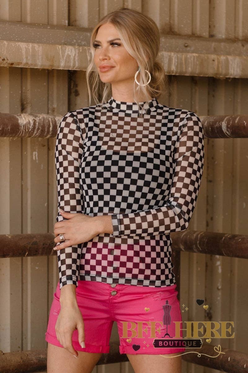 Round The Track Mesh Top by Sterling Kreek - BFF Here