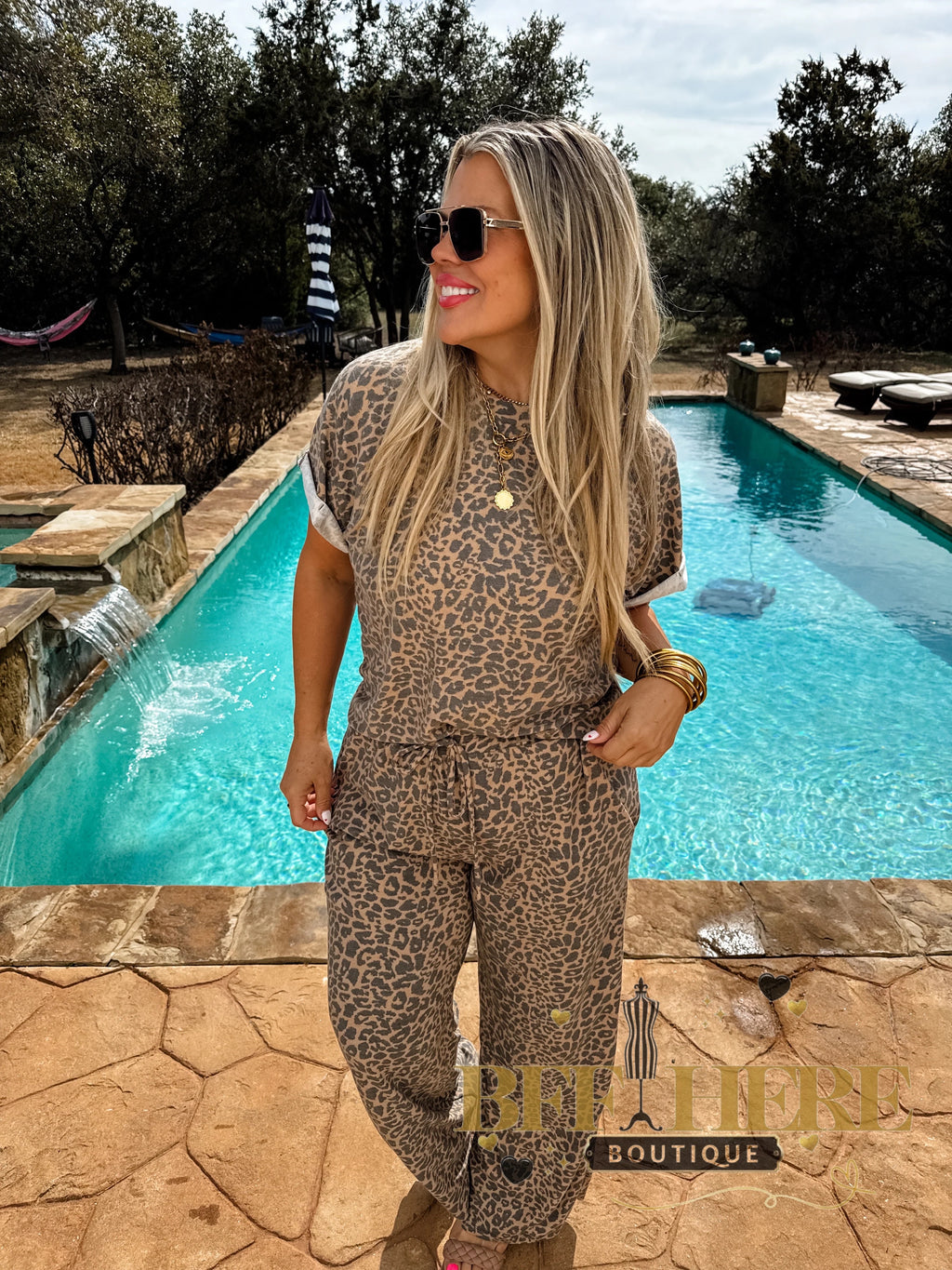 Kelsey Pant Set / Cheetah by Blakeley - BFF Here
