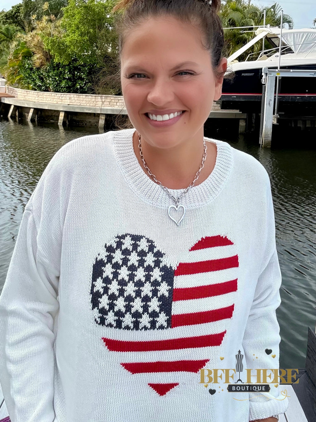 American Flag Heart Sweater by Jess Lea - BFF Here