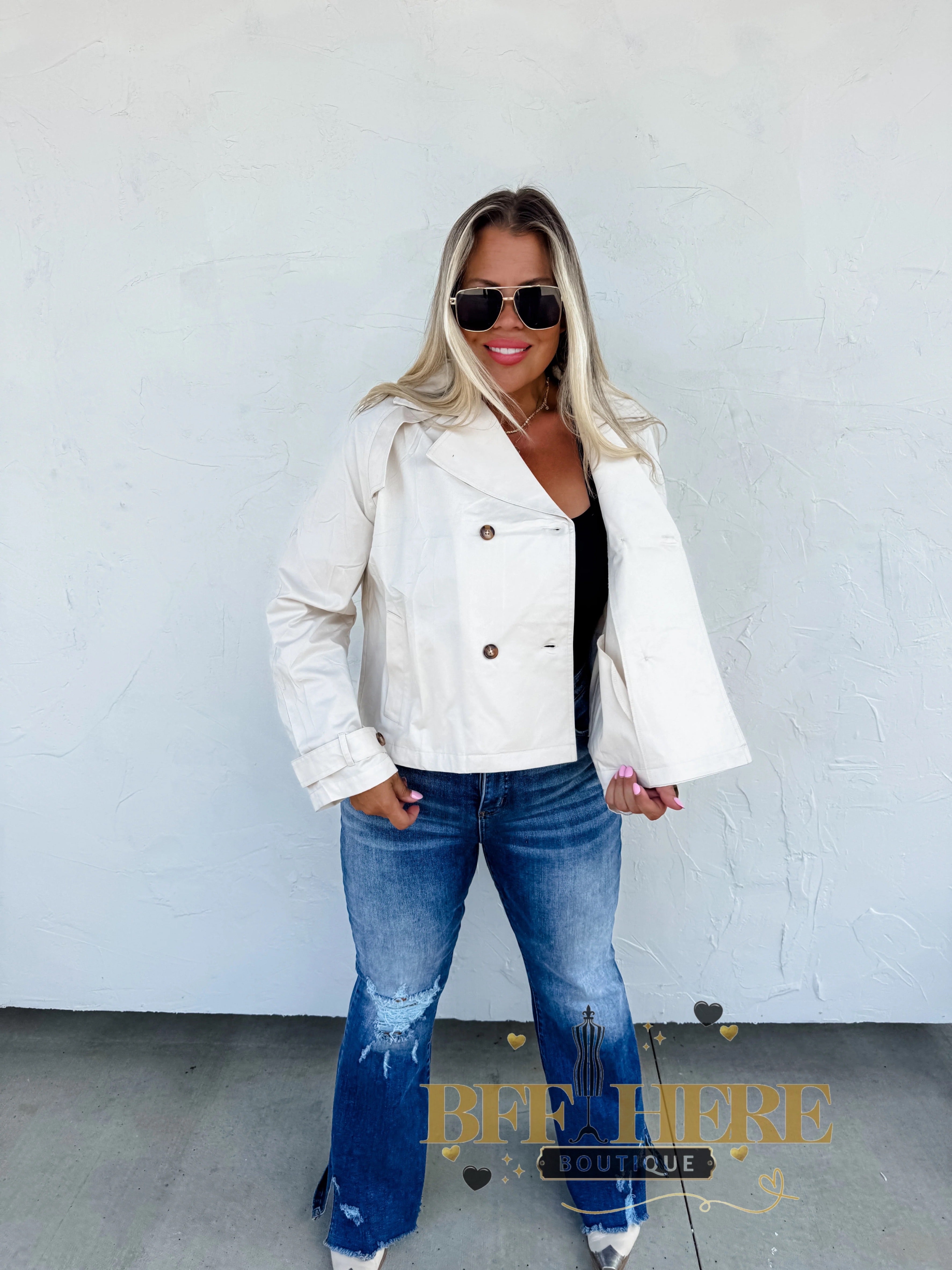 Rossi Crop Trench Coat by Blakeley - BFF Here