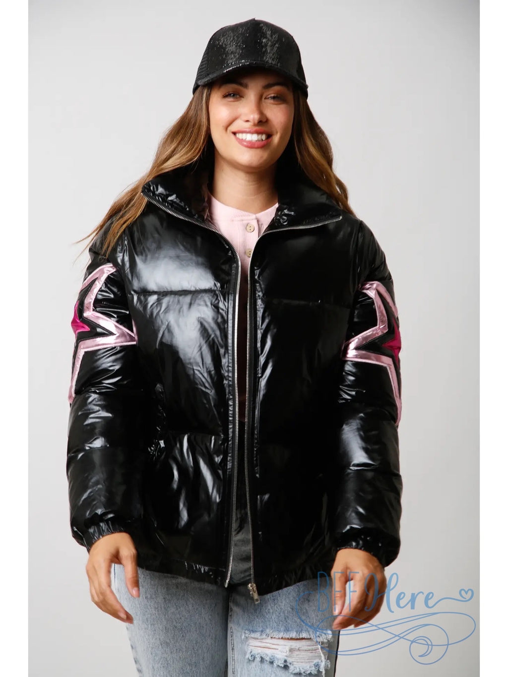 Starry Luster Metallic Puffer Jacket - BFF Here