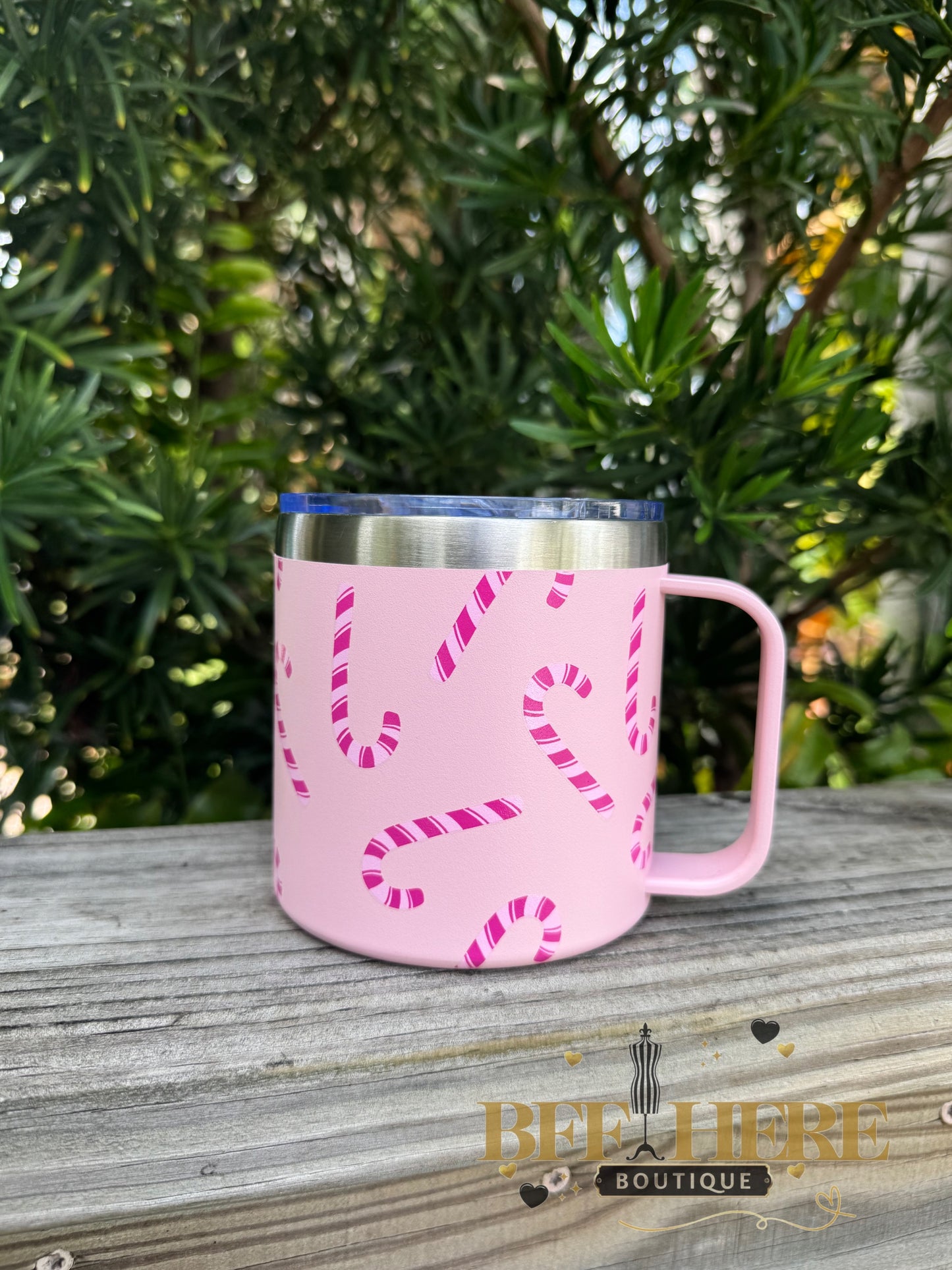 Candy Cane Travel Mug by Jess Lea