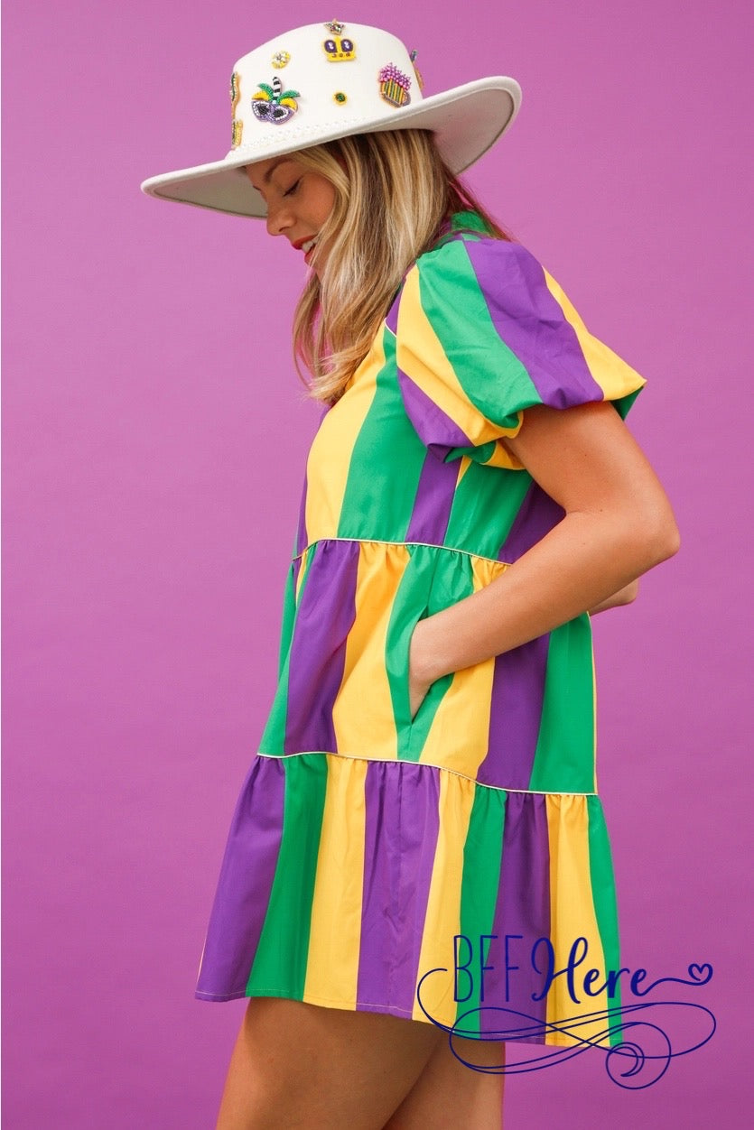 Carnival Stripes: Mardi Gras Poplin Delight - BFF Here