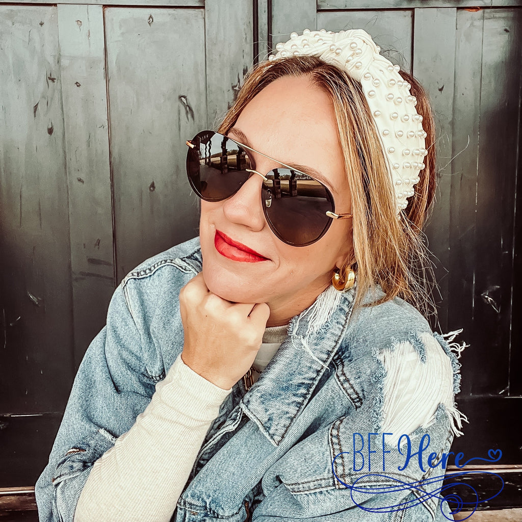 Shimmering Pearls Headband - Elegance with a Playful Twist! - BFF Here