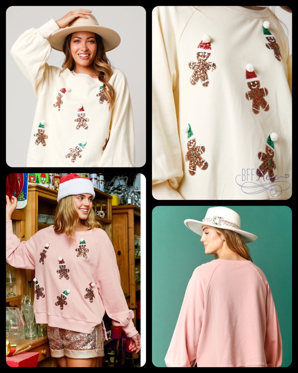 Sweet & Cozy: Christmas Gingerbread Man Holiday Sweatshirt - BFF Here