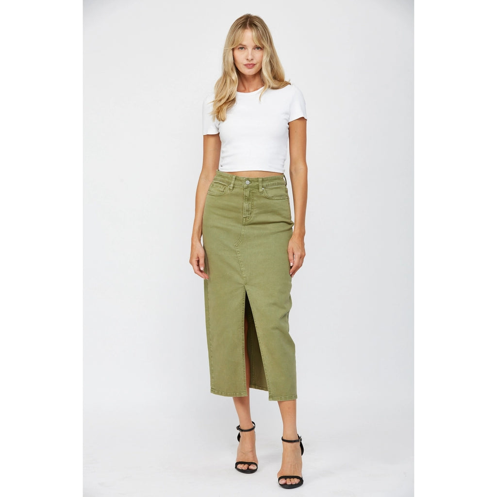 Midi with Front Slit Skirt / Emory by Mica Denim (ARRAY) — Ships 2-3 weeks - BFF Here