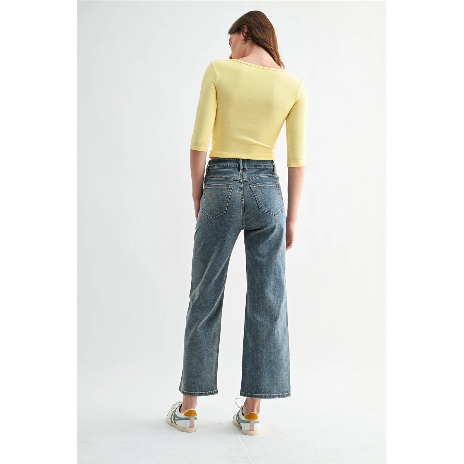 High Rise Patch Pocket Wide Leg Ankle / Tint Elephant by Mica Denim (ARRAY) — Ships 2-3 weeks - BFF Here